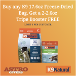 K9 Natural FREE with purchase K9 Naturals free with purchase